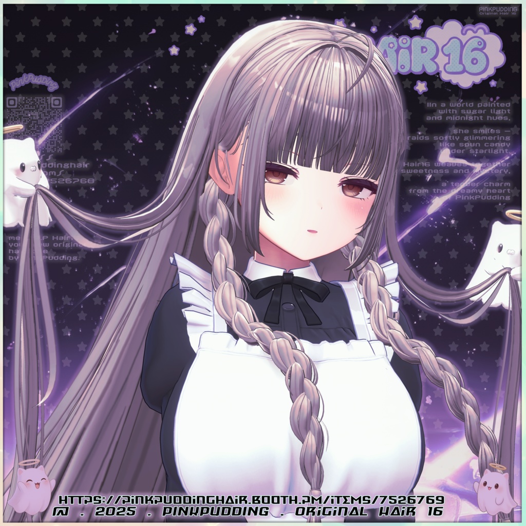 【11アバター対応】 𝐏♡𝐏.𝐇𝐚𝐢𝐫 𝟏𝟔 【VRChat用ヘアモデル】