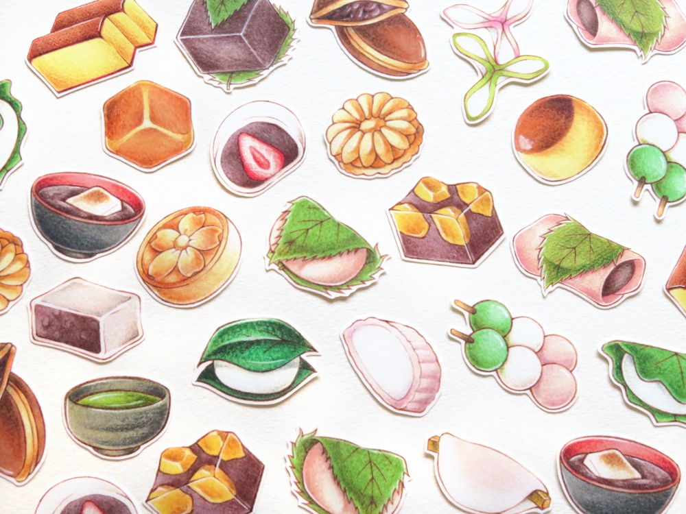 和菓子＊フレークシール 30枚セット