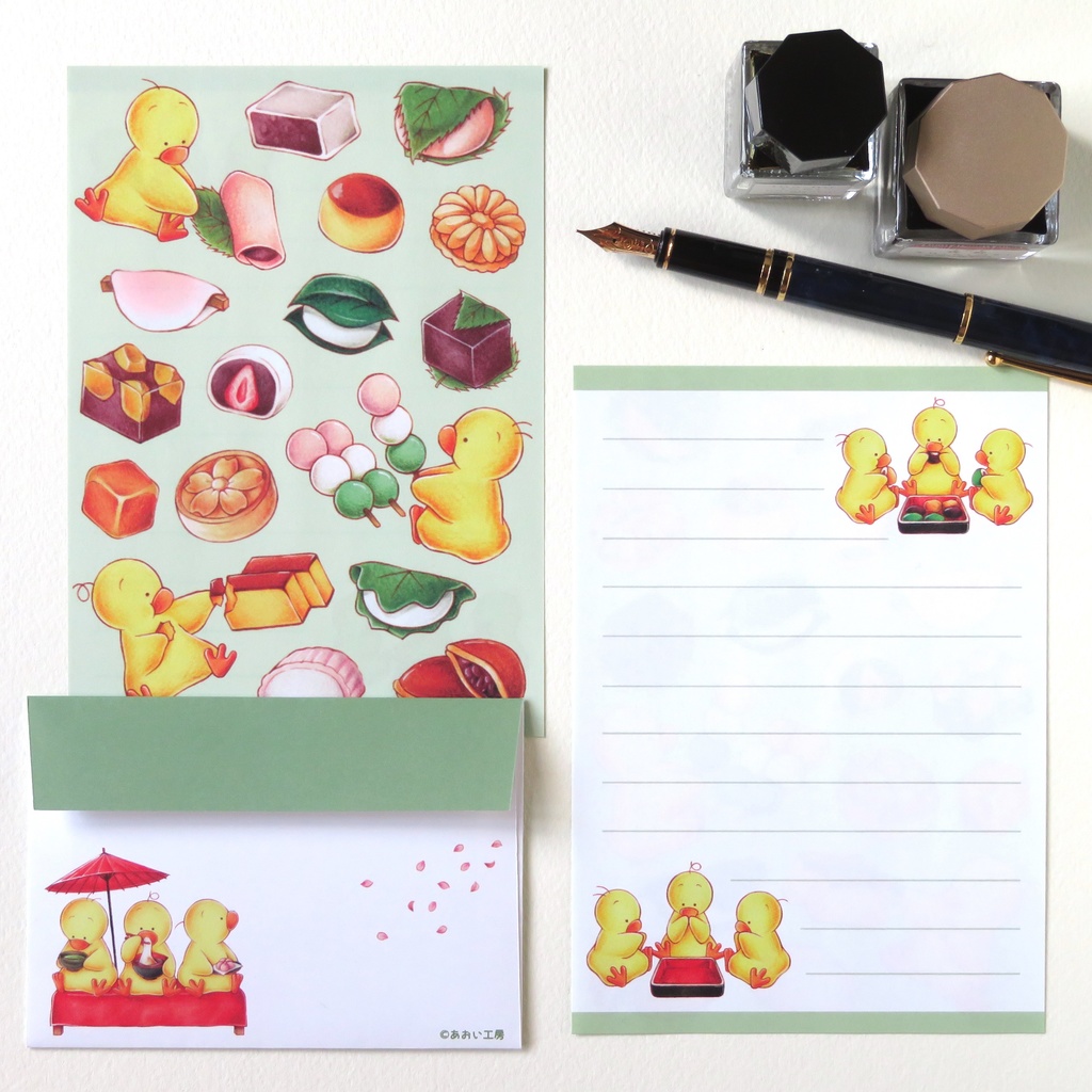 ひよこの3兄弟＊レターセット 和菓子