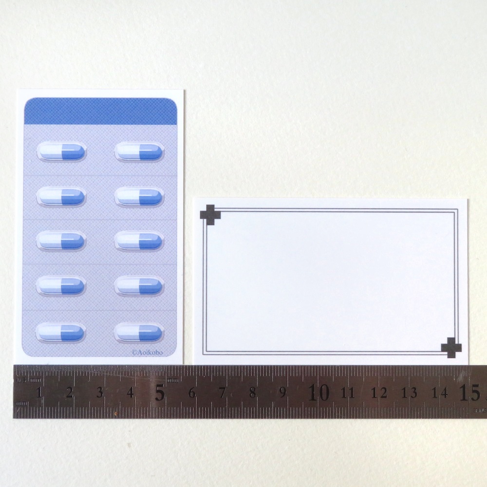 カプセル薬シート風 メッセージカード 3種12枚セット