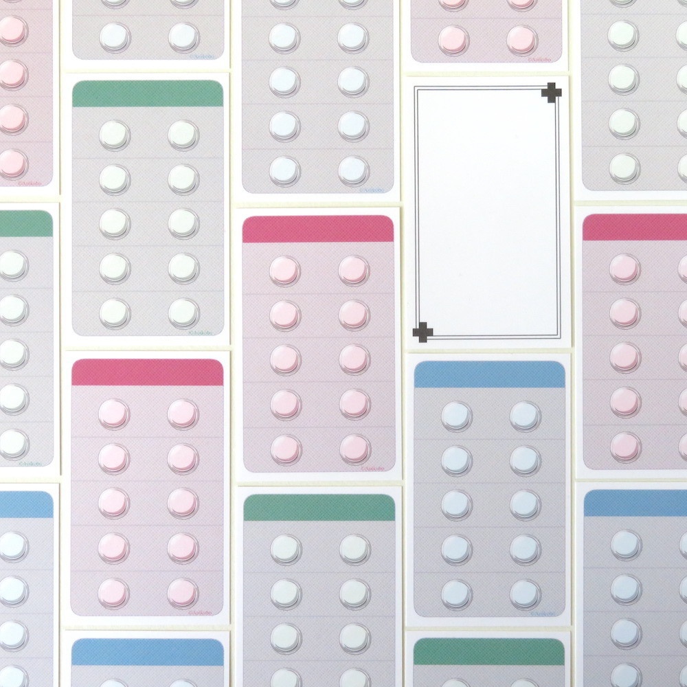 錠剤シート風 メッセージカード 3種12枚セット