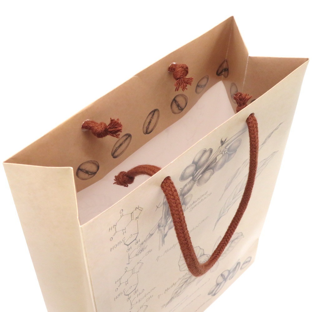 カフェイン柄 ギフトバッグ(紙袋) 2枚セット