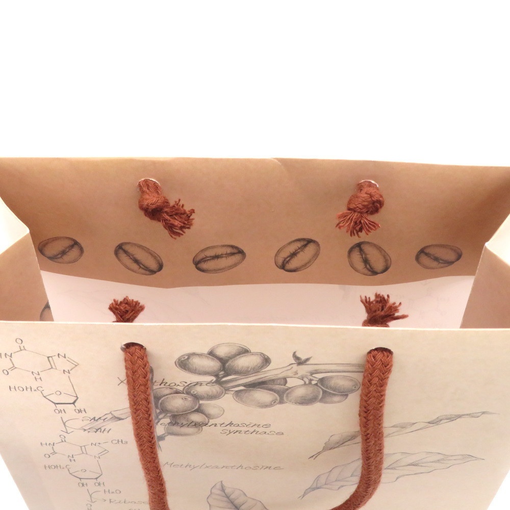 カフェイン柄 ギフトバッグ(紙袋) 2枚セット