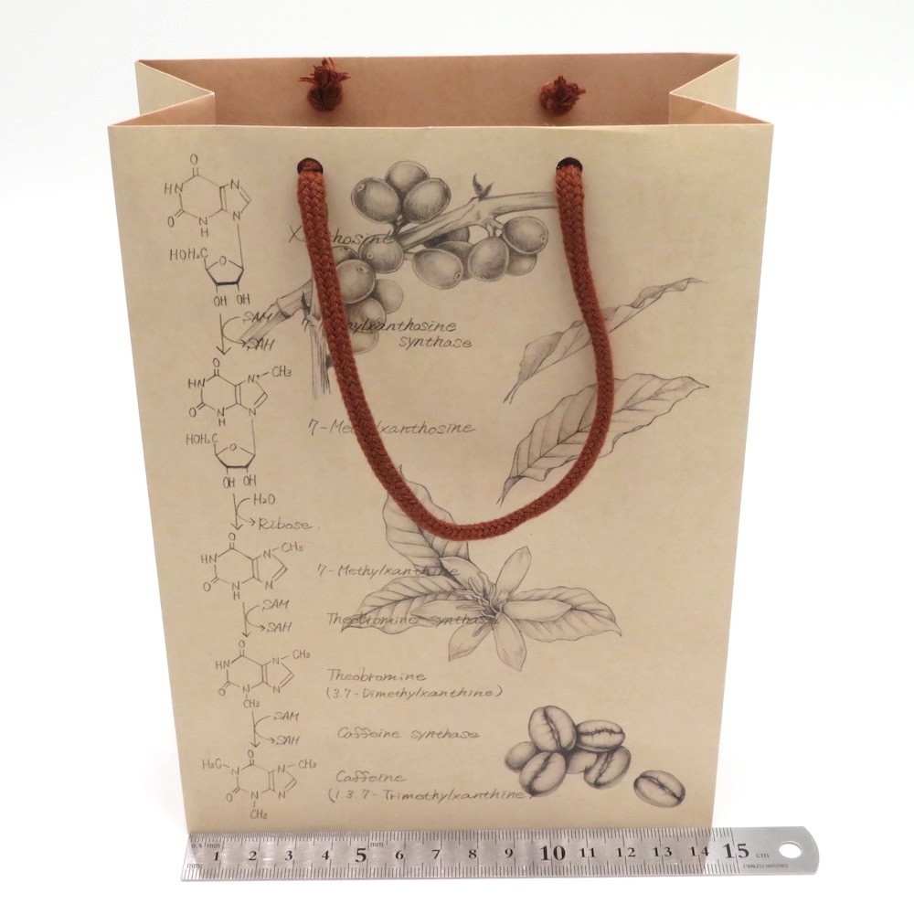 カフェイン柄 ギフトバッグ(紙袋) 2枚セット