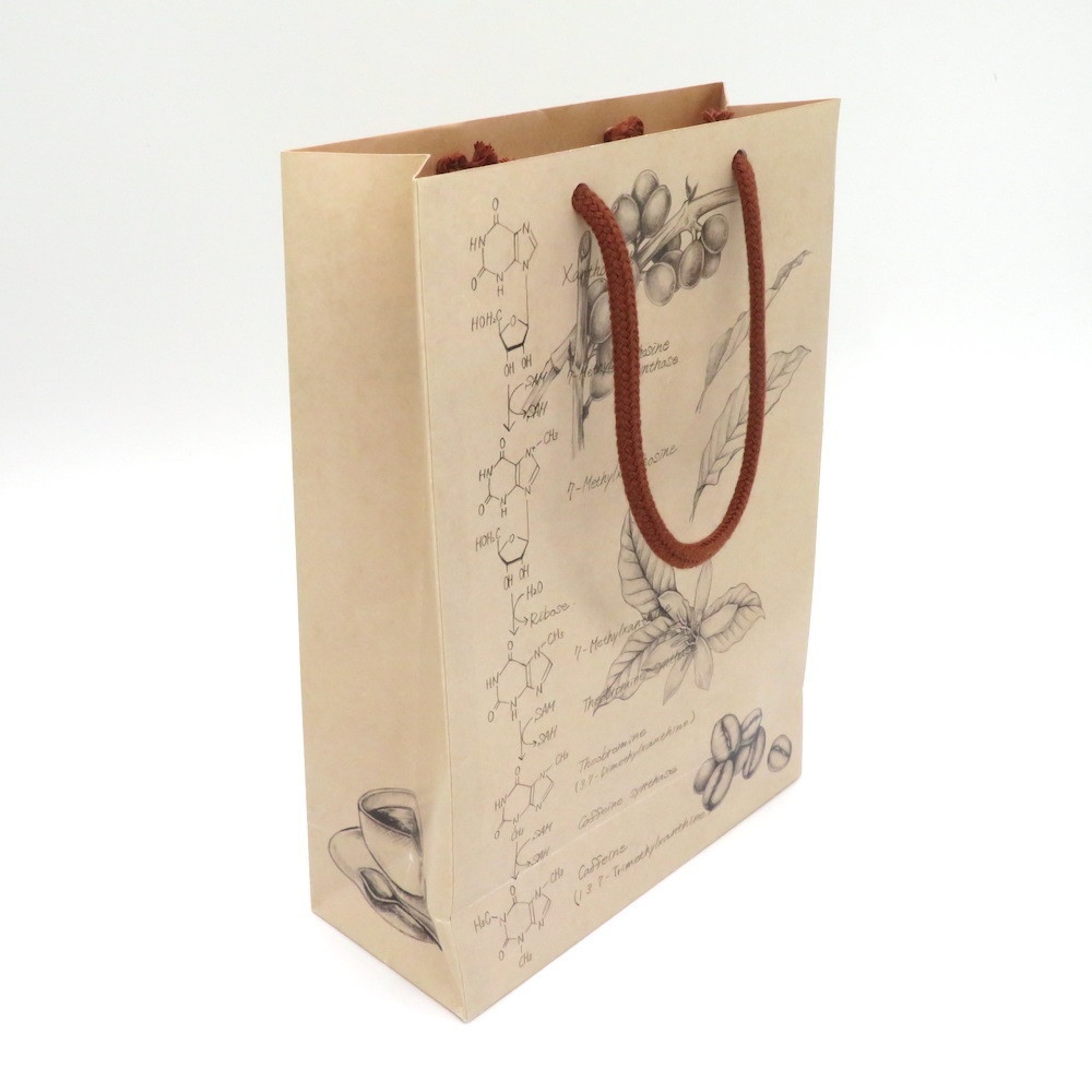 カフェイン柄 ギフトバッグ(紙袋) 2枚セット