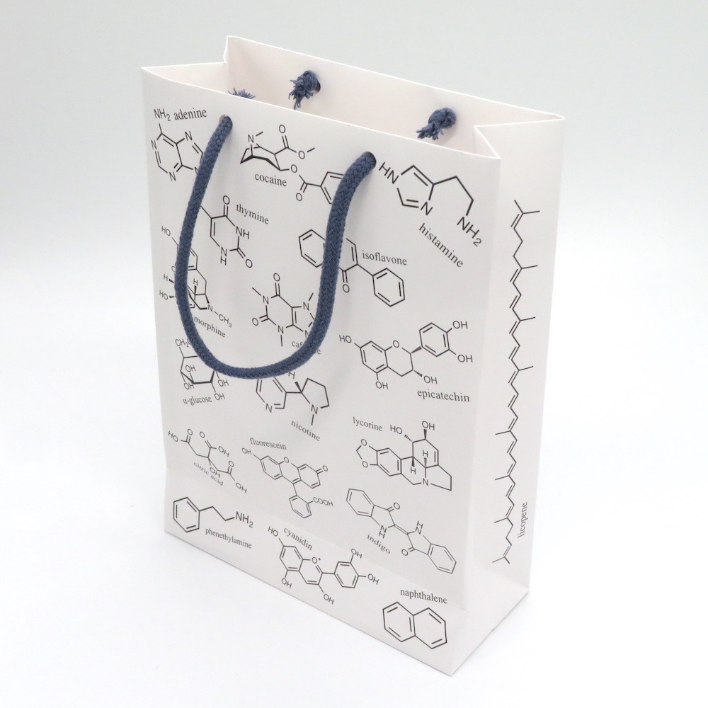 化学構造式柄 ギフトバッグ(紙袋) 2枚セット