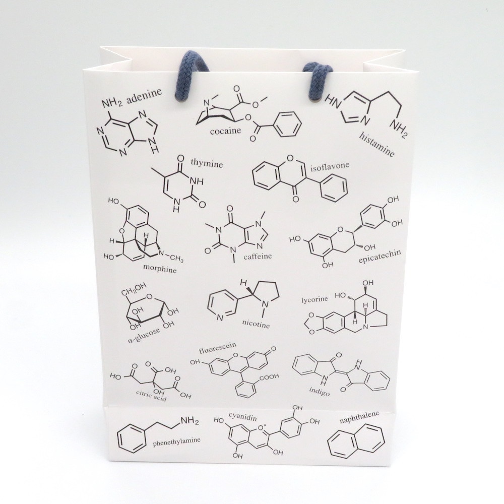 化学構造式柄 ギフトバッグ(紙袋) 2枚セット