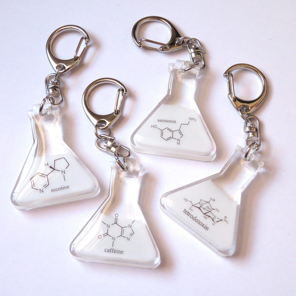 【受注制作】三角フラスコキーホルダー【全25種】