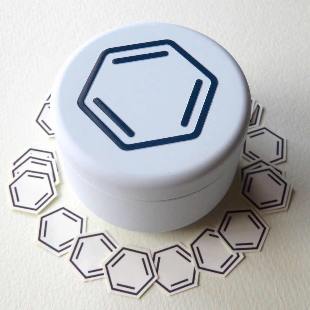 ベンゼン缶 ホワイト 【ベンゼンシール30枚入り】