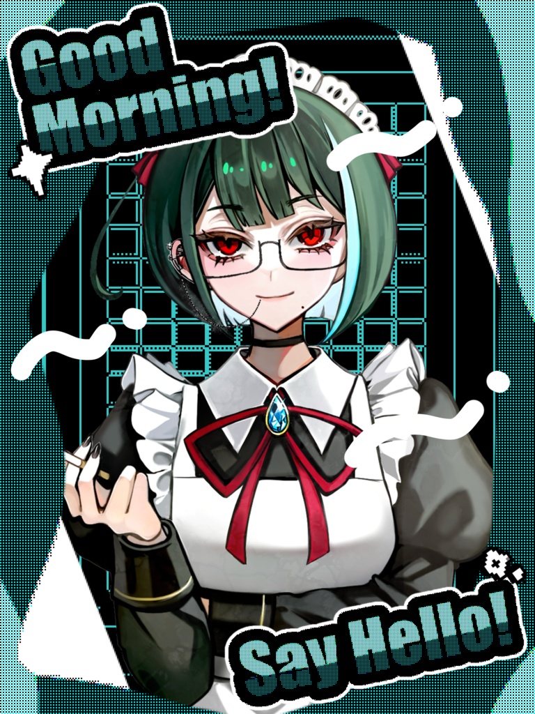 【無料配布】重ねるだけ!おはV素材♡商用利用可