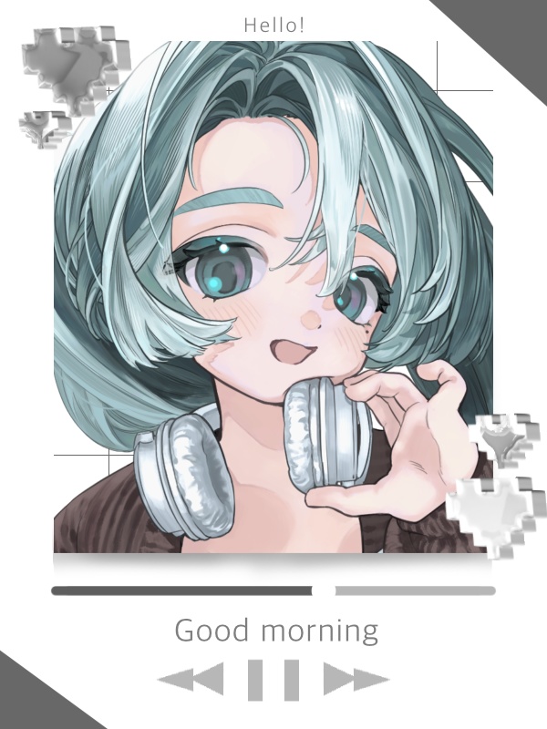 【無料配布】重ねるだけ!おはV素材✨カラバリ9種🎨