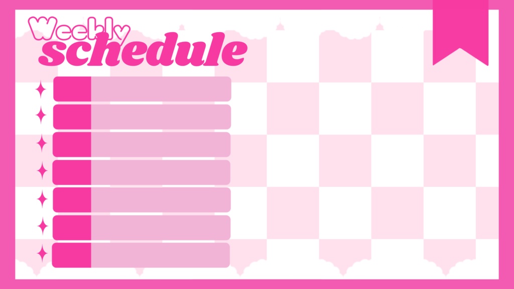 【無料配布】全9色!スケジュール素材!Vtuber•Vライバーさん向け