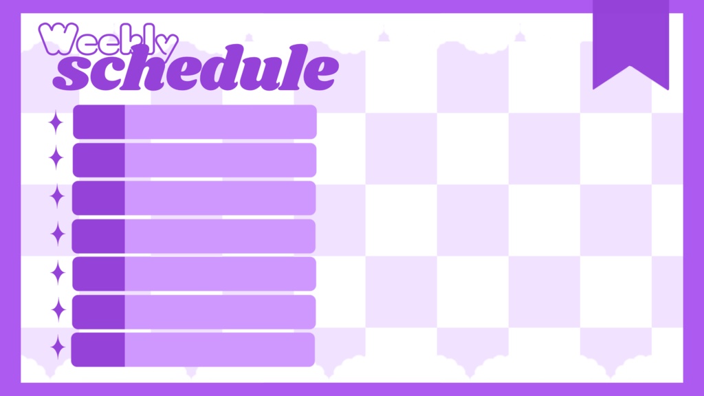 【無料配布】全9色!スケジュール素材!Vtuber•Vライバーさん向け