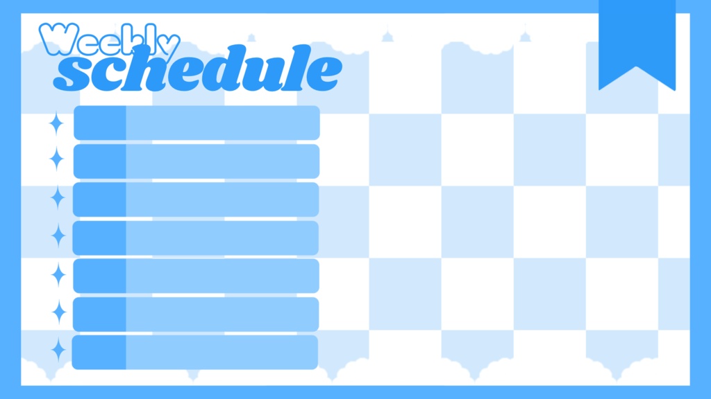 【無料配布】全9色!スケジュール素材!Vtuber•Vライバーさん向け