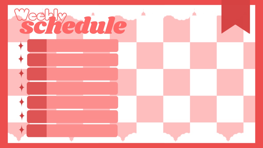 【無料配布】全9色!スケジュール素材!Vtuber•Vライバーさん向け