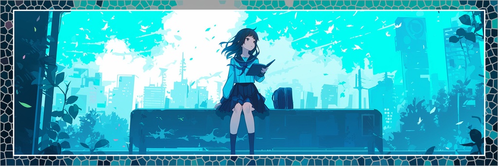 女の子　女子高生　デザインヘッダー