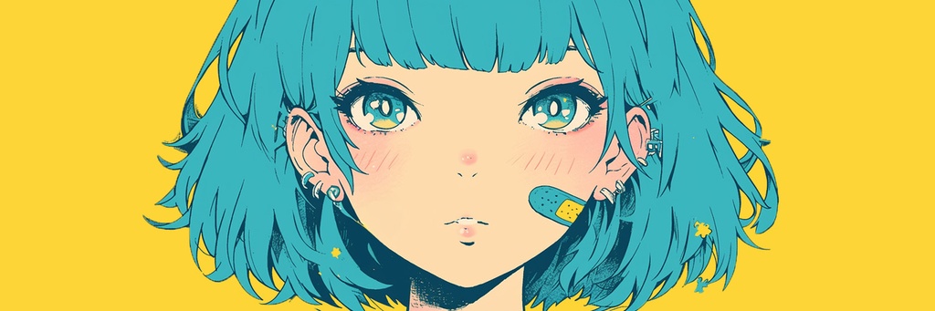 女の子　女子高生　カラフル　デザインヘッダー