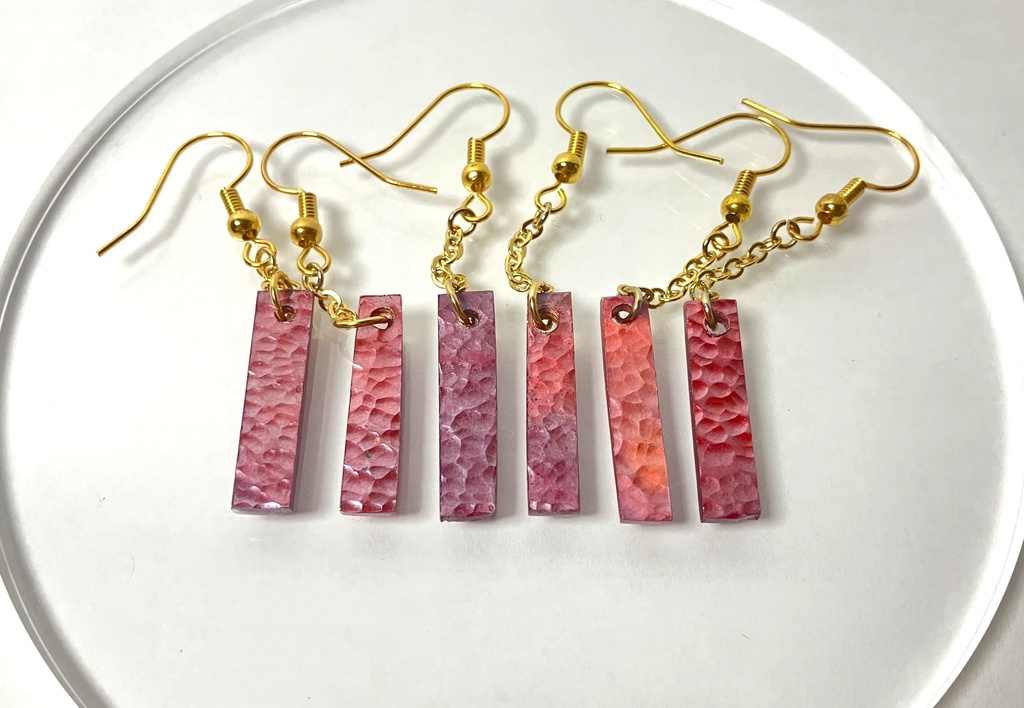 【彫金】緋銅短冊 【ピアス】