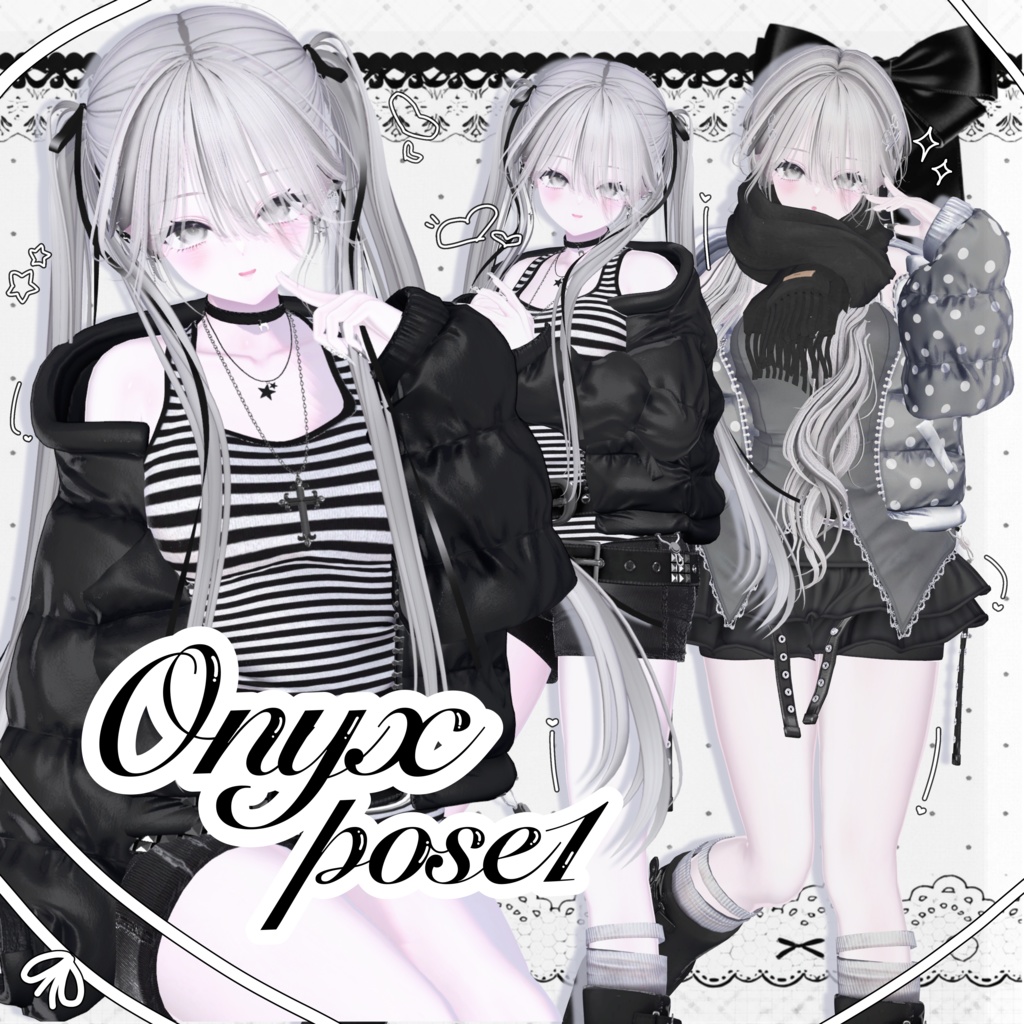  Onyx pose Set1 30種類 🐈‍⬛ #Onyxx_