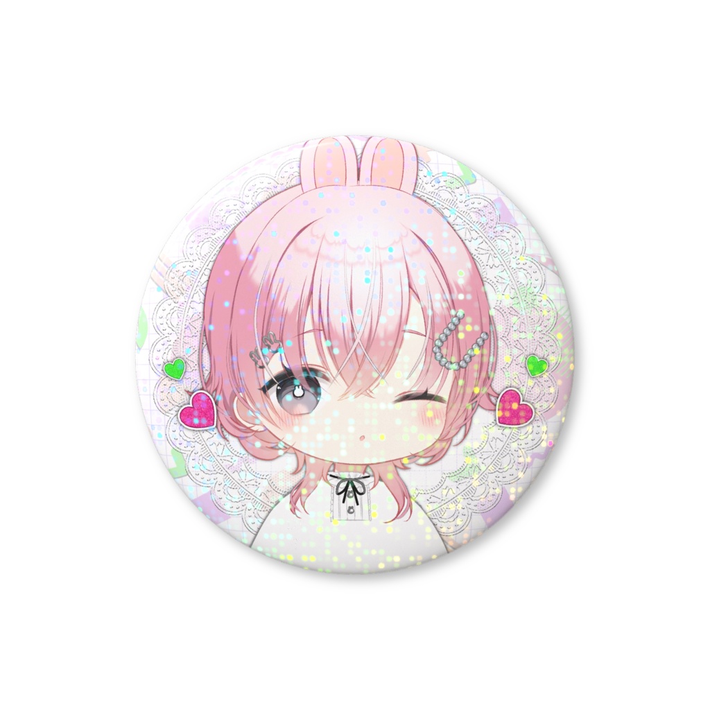 ウインクホログラム缶バッジ-跳森ぴょん-