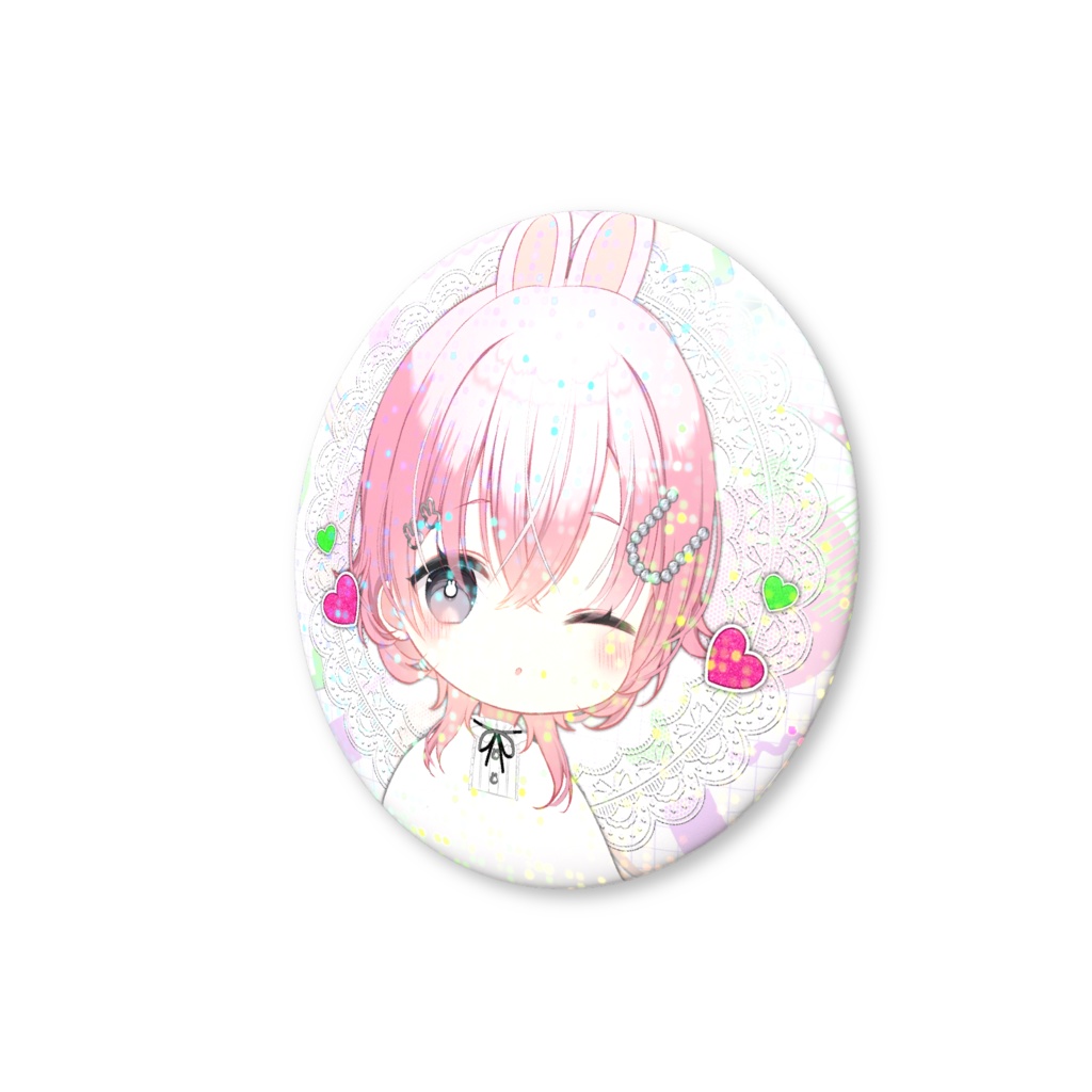 ウインクホログラム缶バッジ-跳森ぴょん-