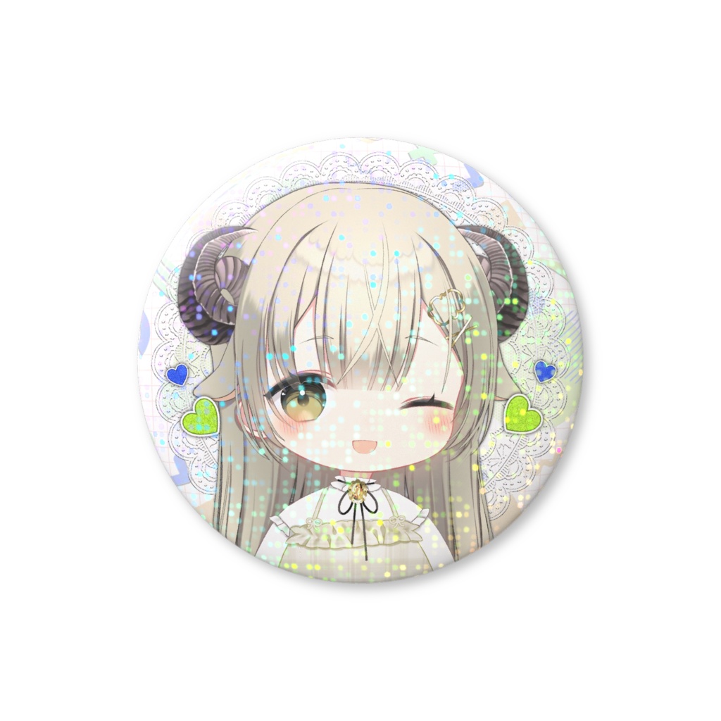 ウインクホログラム缶バッジ-わたのめりぃ-