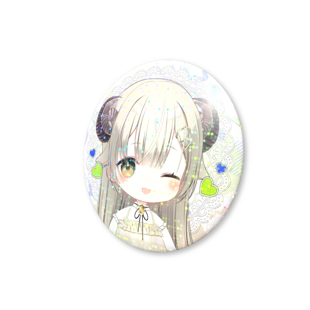 ウインクホログラム缶バッジ-わたのめりぃ-