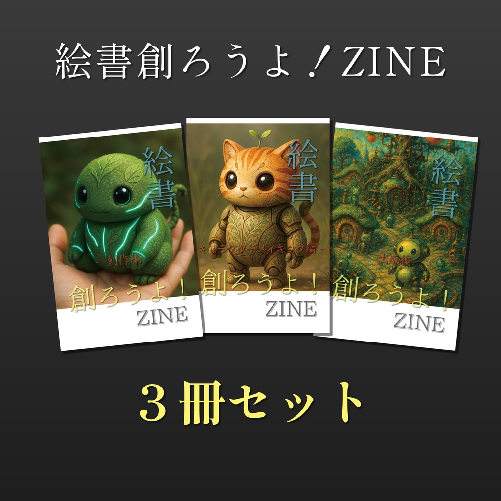 🌱【3冊セット】絵書創ろうよ！ZINE｜生成AI創作・キャラクターメイキング・出版
