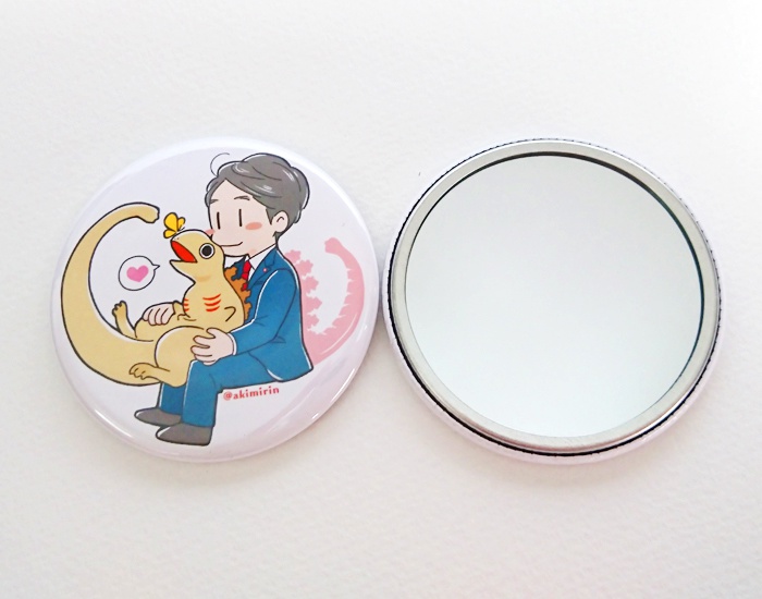 かまたくんとやぐちさんの缶ミラー