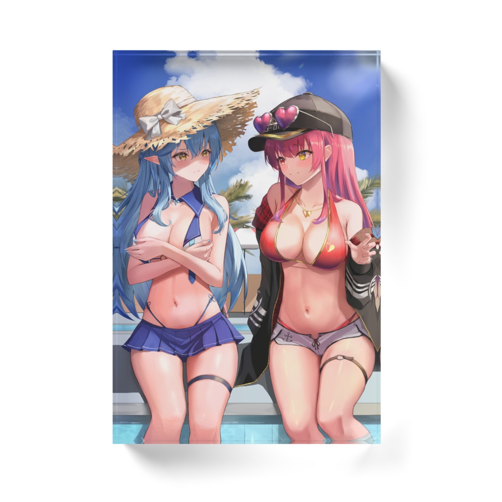 水着ラミィ&マリン アクリルブロック