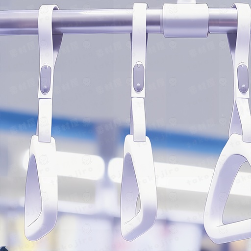 【漫画・配信、ゲーム素材向け】電車吊り革パステル・ブルー背景パック(10枚・4K・商用可)