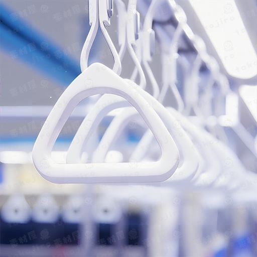 【漫画・配信、ゲーム素材向け】電車吊り革パステル・ブルー背景パック（10枚・4K・商用可）