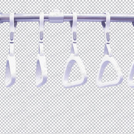 【漫画・配信・ゲーム素材向け】電車吊り革 透過パステル・ブルー素材パック（7枚・4K・商用可）