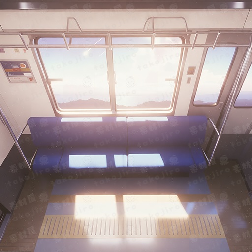 【漫画・配信・ゲーム素材向け】 【夕方差分】電車車内(ファンタジー) パステル・オレンジ背景パック(10枚・4K・商用可)