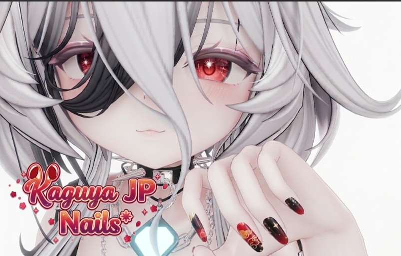 Crimson Eclipse Nails for Kaguya