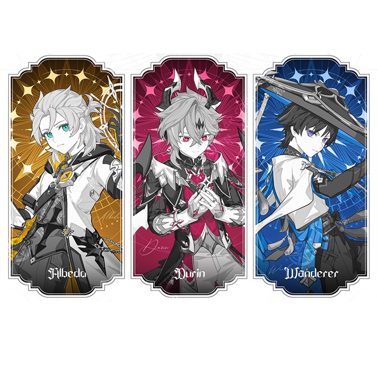 genshinimpact Genshin Impact 原神 アルベド スカラマシュ ドゥリン 缶バッジ 色紙 ポストカード アクリルキーホルダー ブックマーク チェキ ポラロイド
