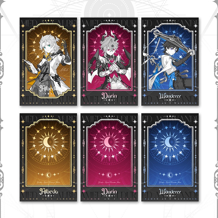 genshinimpact Genshin Impact 原神 アルベド スカラマシュ ドゥリン 缶バッジ 色紙 ポストカード アクリルキーホルダー ブックマーク チェキ ポラロイド