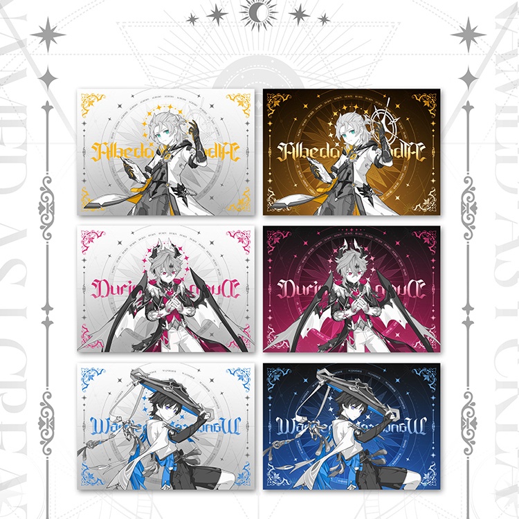genshinimpact Genshin Impact 原神 アルベド スカラマシュ ドゥリン 缶バッジ 色紙 ポストカード アクリルキーホルダー ブックマーク チェキ ポラロイド