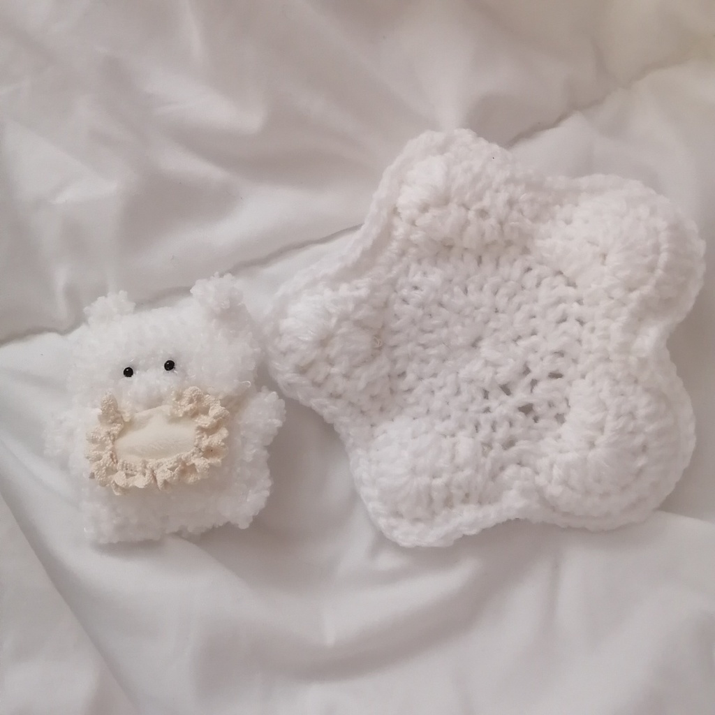 ふかふかしろくまとお星さまのコースターセット