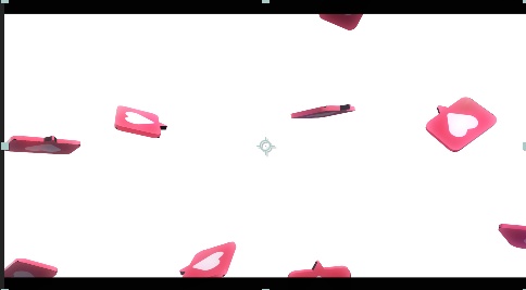 透過背景の3Dハート映像素材
