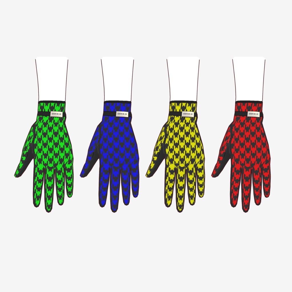 千鳥格子手袋コーデ