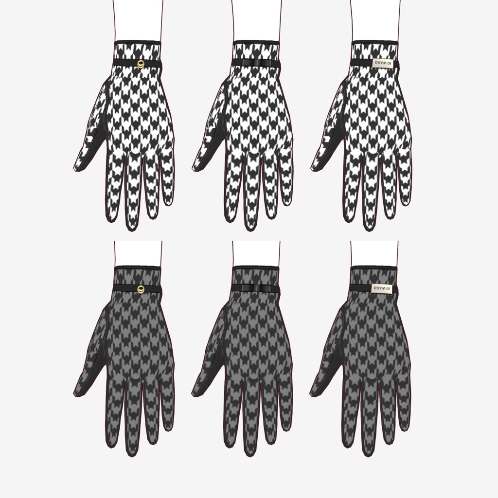 千鳥格子手袋コーデ