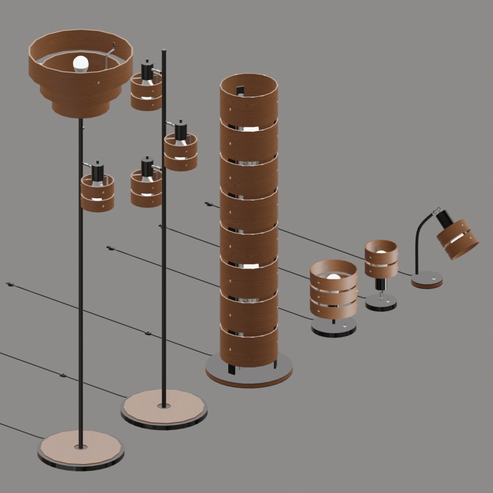 【3DCG】おしゃれっぽい間接照明 6種類セット / stylish indirect lighting