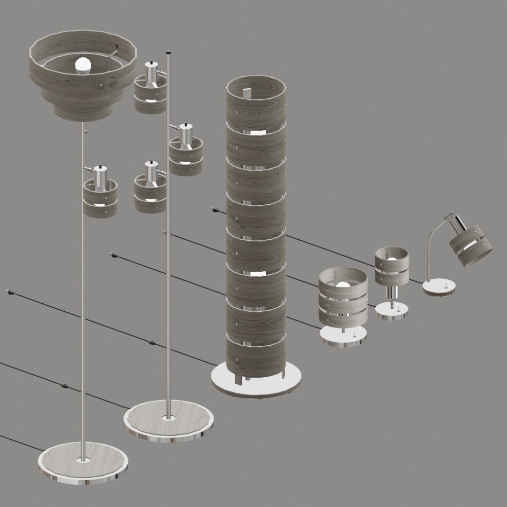 【3DCG】おしゃれっぽい間接照明 6種類セット / stylish indirect lighting
