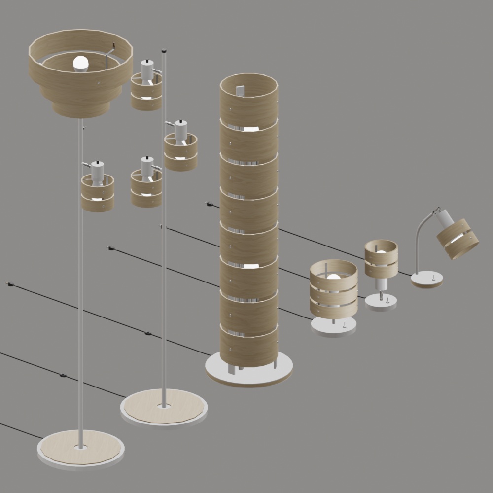 【3DCG】おしゃれっぽい間接照明 6種類セット / stylish indirect lighting