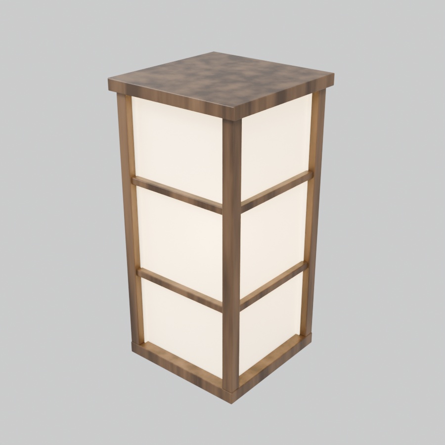 和風小物 3Dモデルセット|座布団・行灯・湯呑み(Blender / FBX / glTF)