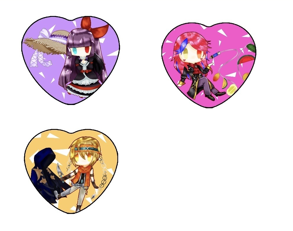 メギド　ハート形缶バッジ