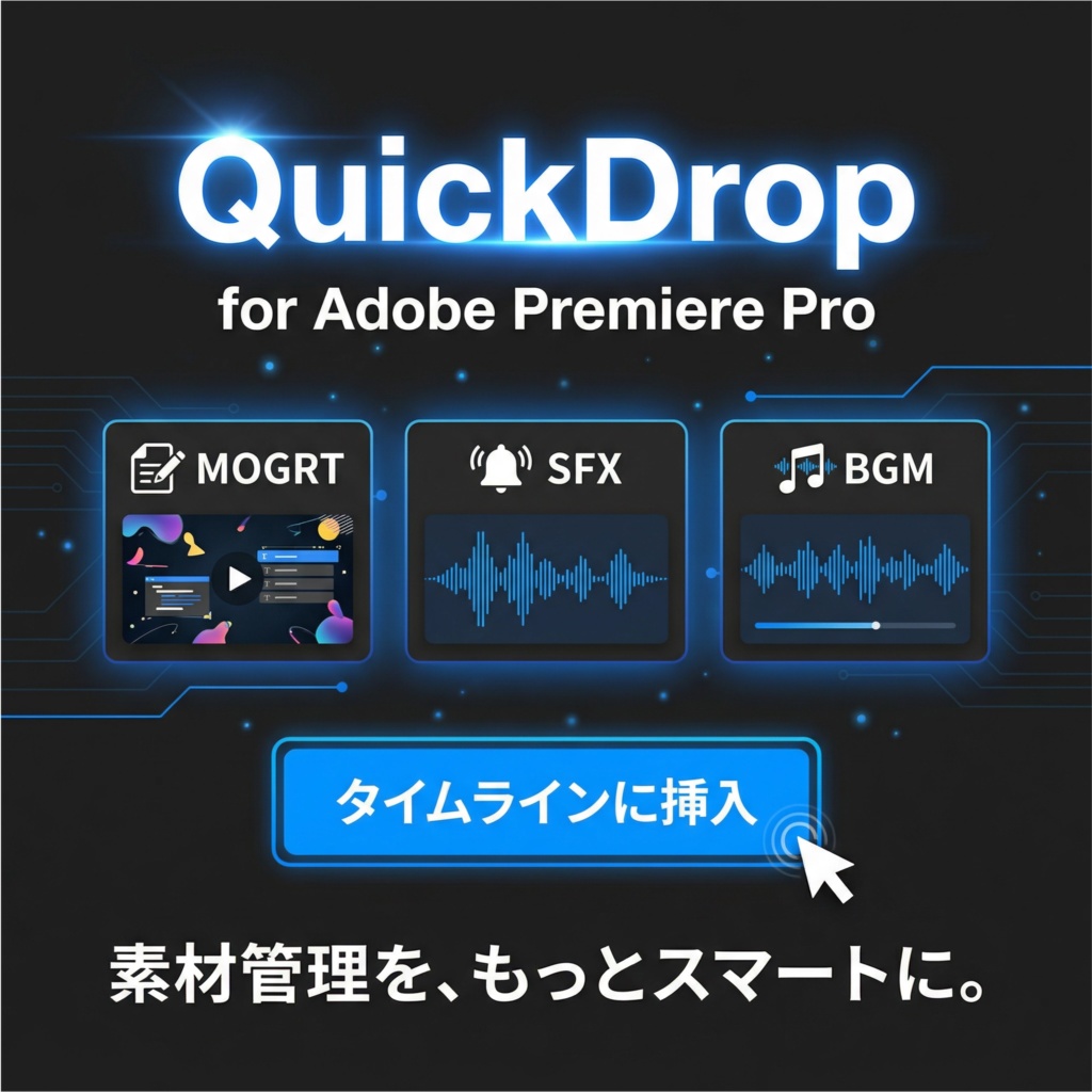 【2026最新】Premiere Pro用 ファイル管理エクステンション「QuickDrop」