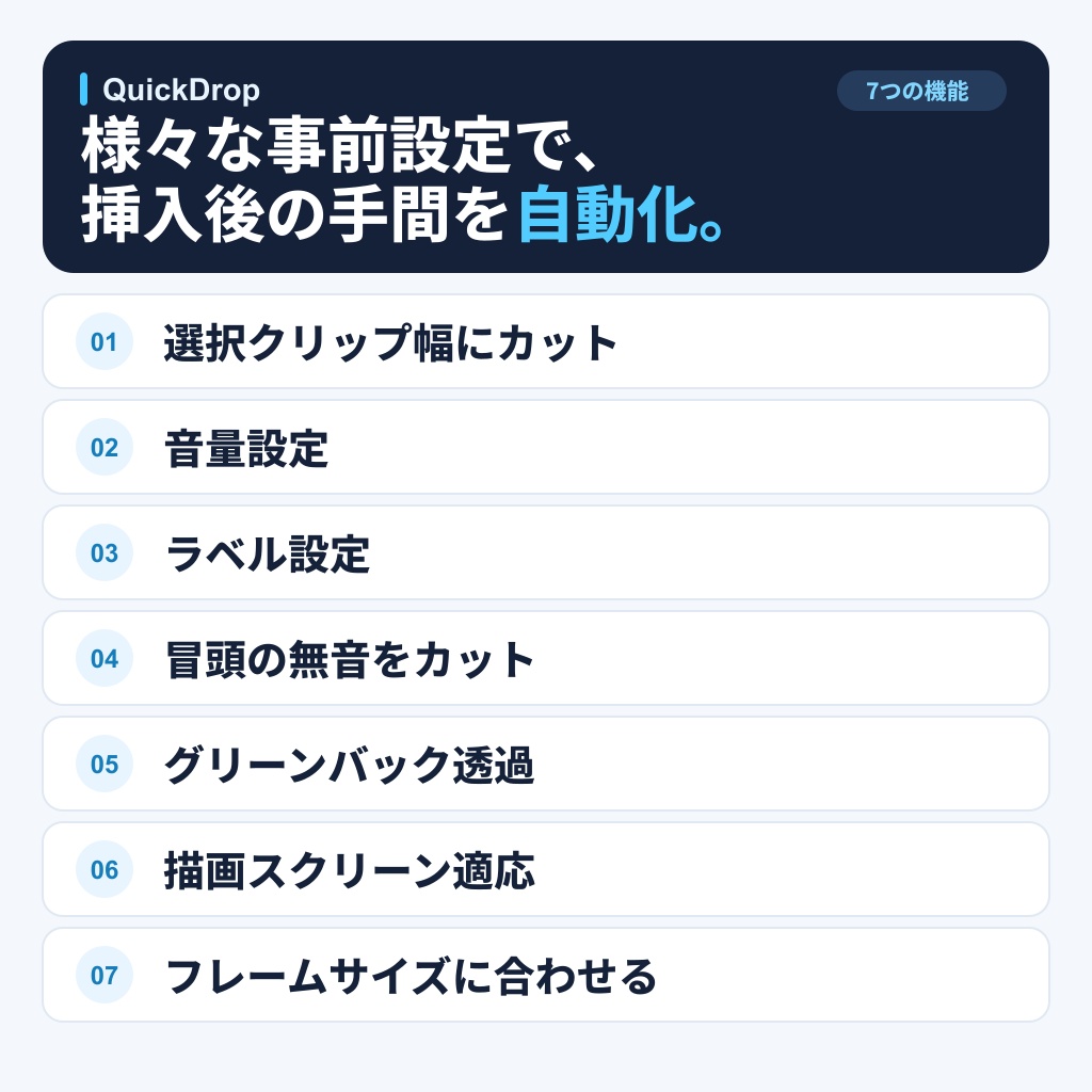 Premiere Pro用 ラクラク素材挿入プラグイン「QuickDrop v2」