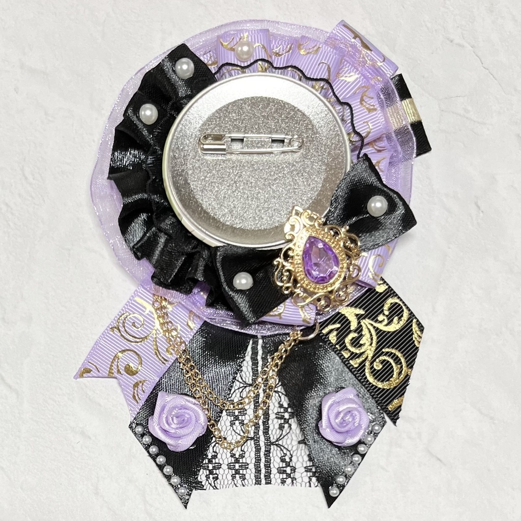 トレカケースデコB8 & 痛ロゼット57mm 薄紫×黒